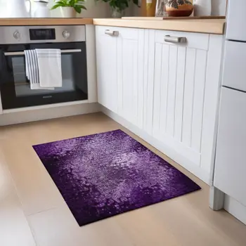 2' X 3' Purple Washable Non Skid Indoor Outdoor Area Rug