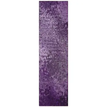 8' Runner Purple Washable Non Skid Indoor Outdoor Runner Rug
