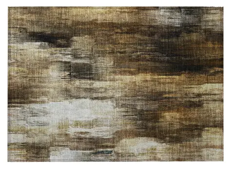 2' X 3' Chocolate Abstract Washable Non Skid Indoor Outdoor Area Rug