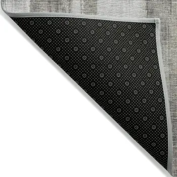 8' X 10' Taupe And Gray Abstract Washable Indoor Outdoor Area Rug
