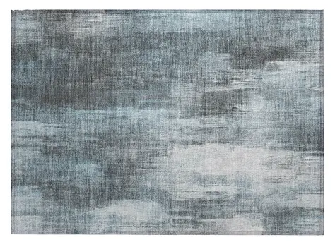 2' X 3' Teal Abstract Washable Non Skid Indoor Outdoor Area Rug