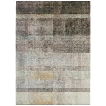 3' X 5' Brown Ombre Washable Non Skid Indoor Outdoor Area Rug