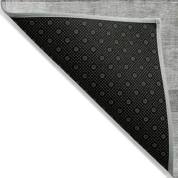 9' X 12' Gray Ombre Washable Non Skid Indoor Outdoor Area Rug