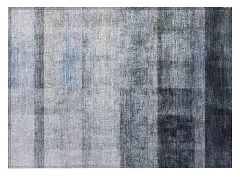 2' X 3' Navy and Gray Ombre Washable Non Skid Indoor Outdoor Area Rug