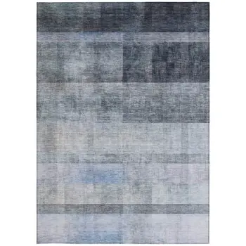 3' X 5' Gray Ombre Washable Indoor Outdoor Area Rug