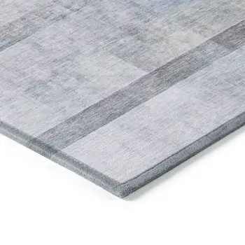 3' X 5' Gray Ombre Washable Indoor Outdoor Area Rug