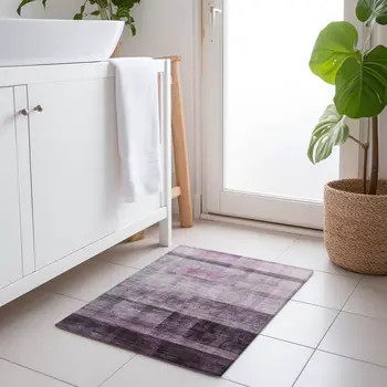 2' X 3' Purple Ombre Washable Non Skid Indoor Outdoor Area Rug