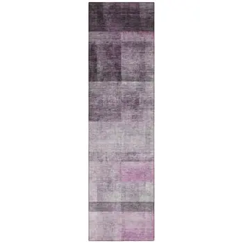 8' Purple Ombre Washable Indoor Outdoor Runner Rug