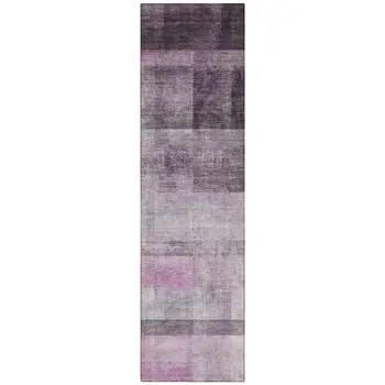 8' Purple Ombre Washable Indoor Outdoor Runner Rug