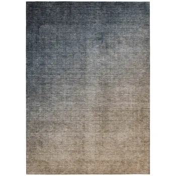10' X 14' Taupe and Gray Ombre Washable Non Skid Indoor Outdoor Area Rug