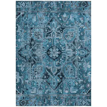 10' X 14' Gray Oriental Washable Indoor Outdoor Area Rug