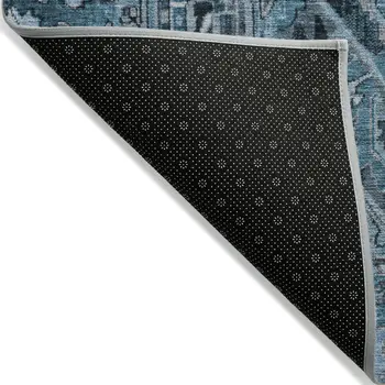 10' X 14' Gray Oriental Washable Indoor Outdoor Area Rug