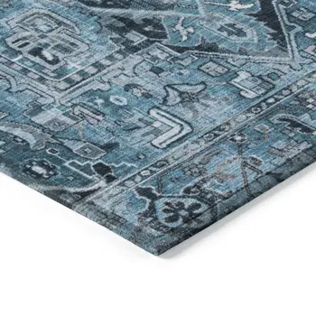 10' X 14' Gray Oriental Washable Indoor Outdoor Area Rug