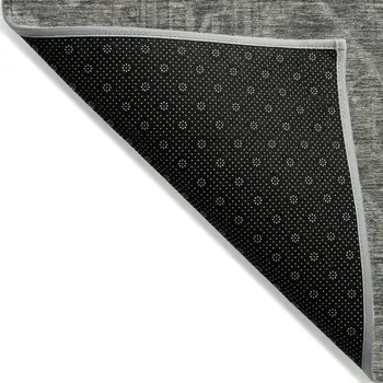 8' X 10' Brown and Black Oriental Washable Non Skid Indoor Outdoor Area Rug