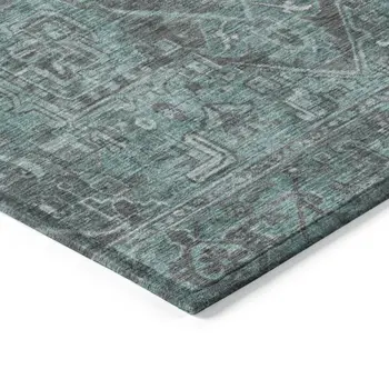 3' X 5' Turquoise Oriental Washable Non Skid Indoor Outdoor Area Rug
