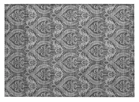 2' X 3' Gray Damask Washable Non Skid Indoor Outdoor Area Rug