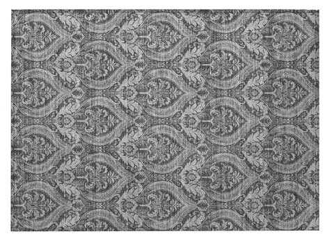 2' X 3' Gray Damask Washable Non Skid Indoor Outdoor Area Rug