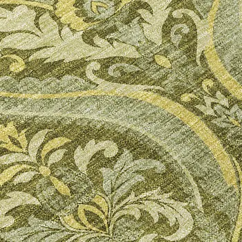 3' X 5' Green Damask Washable Non Skid Indoor Outdoor Area Rug