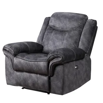 41" Granite Gray Fabric Power Recliner