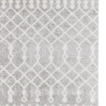 6' Gray Geometric Runner Rug