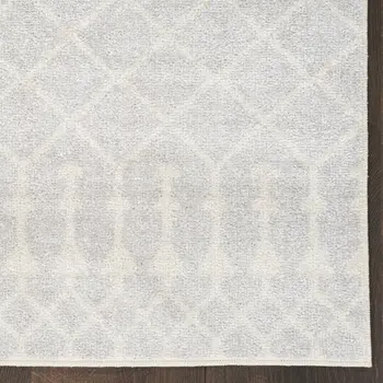 6' Gray Geometric Runner Rug