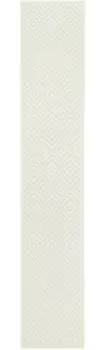 8' Ivory And White Geometric Indoor Outdoor Runner Rug