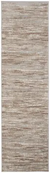 8' Ivory and Gray Abstract Non Skid Runner Rug