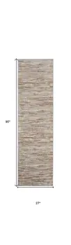 8' Ivory and Gray Abstract Non Skid Runner Rug