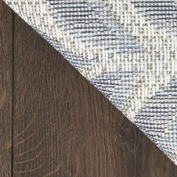 6' Blue And Gray Botanical Leaves Indoor Outdoor Runner Rug