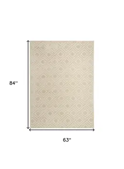 5' X 7' Beige Geometric Area Rug