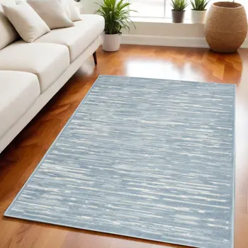5' X 7' Blue Geometric Area Rug