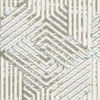 5' X 7' Blue Geometric Area Rug