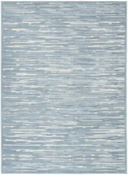 5' X 7' Blue Geometric Area Rug