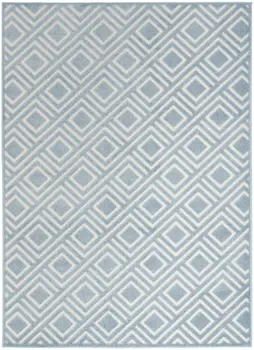 5' X 7' Blue Geometric Area Rug