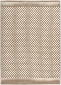 5' X 7' Brown Geometric Area Rug