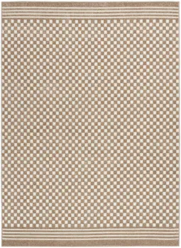 5' X 7' Brown Geometric Area Rug