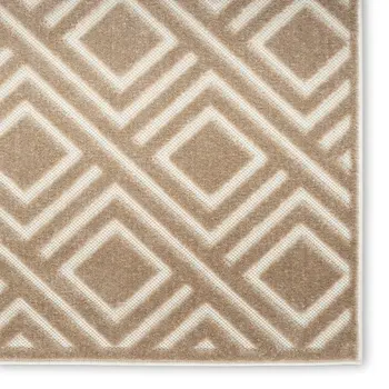 5' X 7' Brown Geometric Area Rug