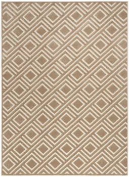 5' X 7' Brown Geometric Area Rug