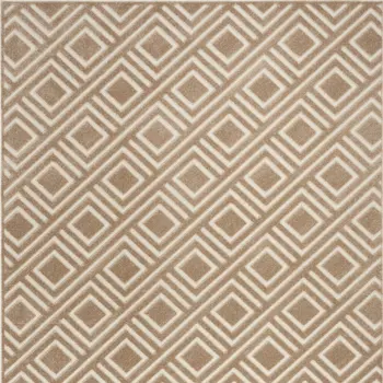 5' X 7' Brown Geometric Area Rug