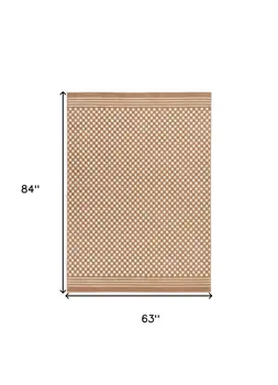 5' X 7' Brown Geometric Area Rug