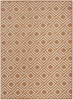 5' X 7' Brown Geometric Area Rug