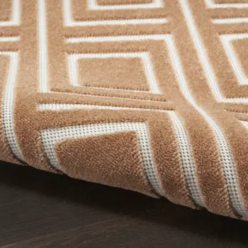 5' X 7' Brown Geometric Area Rug