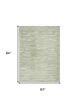 5' X 7' Green Geometric Area Rug