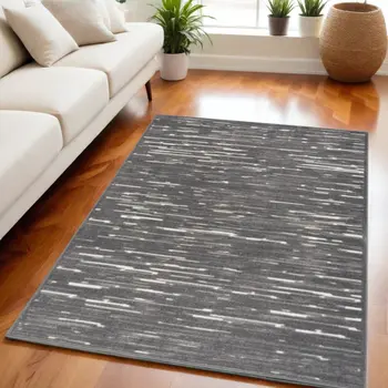 5' X 7' Gray Geometric Area Rug