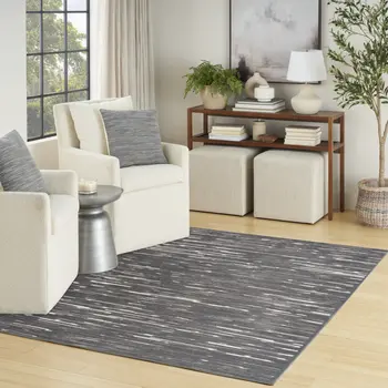 5' X 7' Gray Geometric Area Rug
