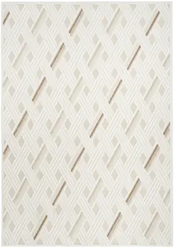 5' X 7' Cream Geometric Area Rug