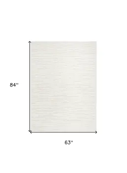 5' X 7' Cream Geometric Area Rug