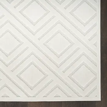 5' X 7' Cream Geometric Area Rug