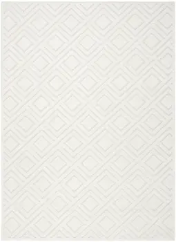 5' X 7' Cream Geometric Area Rug
