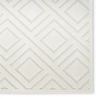 5' X 7' Cream Geometric Area Rug
